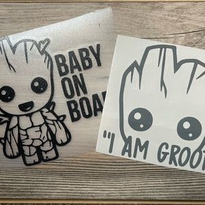 2 Custom Groot Vinyl Decals